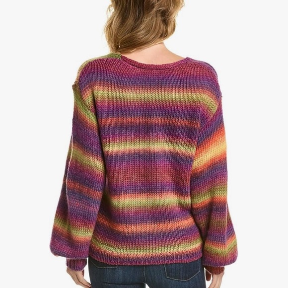 Vince Camuto Striped V-Neck Sweater - Picture 2 of 4